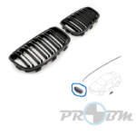 Kit Grelhas Frontal F20/F21 Preto Brilhante
